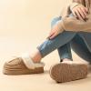 imageRockDove Womens Microsuede Moc Toe Platform Memory Foam Slipper with IndoorOudoor soleCoffee