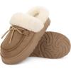 imageRockDove Womens Microsuede Moc Toe Platform Memory Foam Slipper with IndoorOudoor soleCoffee