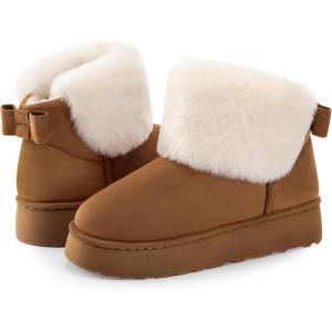 imageRockDove Womens Cozeva Microsuede Platform IndoorOutdoor Bootie SlipperChestnut