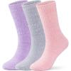 imageRockDove Womens Cashmere Knit Calf Warm Stretchy SocksLavenderpinkgray