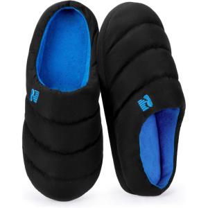 imageRockDove Mens Campground Memory Foam Down SlipperBlackBlue