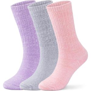 imageRockDove Womens Cashmere Knit Calf Warm Stretchy SocksLavenderpinkgray