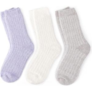 imageRockDove Womens Wool Cashmere Calf SocksGraywhitelavender