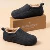 imageRockDove Mens Breathable Mesh Memory Foam Slipper with Nonslip SoleCarbon Black