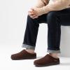 imageRockDove Mens SoftStride Faux Suede Memory Foam Mule Slipper with Indoor Outdoor SoleShearling Coffee