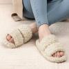 imageRockDove Womens Pluffie Slippers with Arch Support ampamp Memory Foam Cozy Faux Fur Open Toe House Shoes GiftReady Indoor Outdoor ComfortBeige