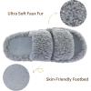 imageRockDove Womens Pluffie Slippers with Arch Support ampamp Memory Foam Cozy Faux Fur Open Toe House Shoes GiftReady Indoor Outdoor ComfortLight Grey