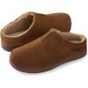 imageRockDove Mens SoftStride Faux Suede Memory Foam Mule Slipper with Indoor Outdoor SoleShearling Tan