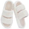 imageRockDove Womens Pluffie Slippers with Arch Support ampamp Memory Foam Cozy Faux Fur Open Toe House Shoes GiftReady Indoor Outdoor ComfortNatural
