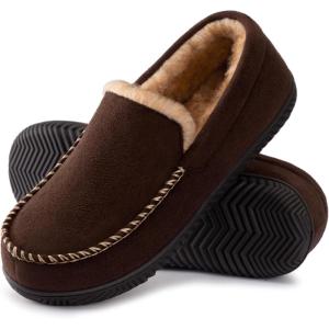 imageRockDove Mens Alexander Flannel Lined Loafer SlipperCoffee Brown