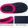 imageRockDove Womens Polar Fleece TwoTone Memory Foam Clog House Slippers Non Slip Rubber Sole Indoor Outdoor Machine WashableDark NavyFuchsia