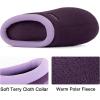 imageRockDove Womens Polar Fleece TwoTone Memory Foam Clog House Slippers Non Slip Rubber Sole Indoor Outdoor Machine WashableEggplant