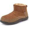 imageRockDove Mens Fireside Memory Foam Faux Suede Thermal Bootie with IndoorOutdoor SoleTan
