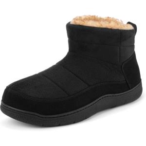 imageRockDove Mens Fireside Memory Foam Faux Suede Thermal Bootie with IndoorOutdoor SoleBlack