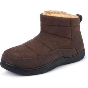 imageRockDove Mens Fireside Memory Foam Faux Suede Thermal Bootie with IndoorOutdoor SoleCoffee