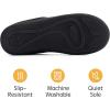 imageRockDove Womens Soft Cuff Polar Fleece TwoTone Memory Foam Slipper with Indoor Outdoor SoleBlackGrey