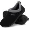 imageRockDove Womens Soft Cuff Polar Fleece TwoTone Memory Foam Slipper with Indoor Outdoor SoleBlackGrey