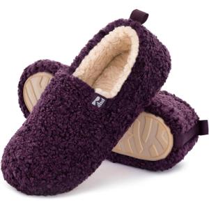 imageRockDove Womens Faux Shearling Closed Back Slipper with Memory FoamDark Purple