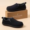 imageRockDove Mens ClosedBack Memory Foam Slippers with Plush Lining Faux Suede NonSlip SoleBlack