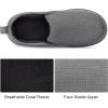 imageRockDove Mens ClosedBack Memory Foam Slippers with Plush Lining Faux Suede NonSlip SoleCharcoal