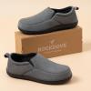 imageRockDove Mens ClosedBack Memory Foam Slippers with Plush Lining Faux Suede NonSlip SoleCharcoal