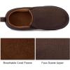 imageRockDove Mens ClosedBack Memory Foam Slippers with Plush Lining Faux Suede NonSlip SoleCoffee