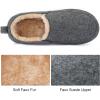 imageRockDove Mens ClosedBack Memory Foam Slippers with Plush Lining Faux Suede NonSlip SoleGrey