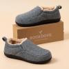 imageRockDove Mens ClosedBack Memory Foam Slippers with Plush Lining Faux Suede NonSlip SoleGrey