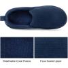 imageRockDove Mens ClosedBack Memory Foam Slippers with Plush Lining Faux Suede NonSlip SoleNavy Blue