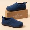 imageRockDove Mens ClosedBack Memory Foam Slippers with Plush Lining Faux Suede NonSlip SoleNavy Blue