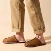 imageRockDove Mens Drift MicroSuede Scuff Slipper with Soft Sherpa Fleece Lining Memory Foam Insole Anti Slip SoleChestnut