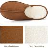imageRockDove Mens Drift MicroSuede Scuff Slipper with Soft Sherpa Fleece Lining Memory Foam Insole Anti Slip SoleChestnut