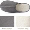 imageRockDove Mens Drift MicroSuede Scuff Slipper with Soft Sherpa Fleece Lining Memory Foam Insole Anti Slip SoleGrey