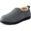 imageRockDove Mens ClosedBack Memory Foam Slippers with Plush Lining Faux Suede NonSlip SoleGrey
