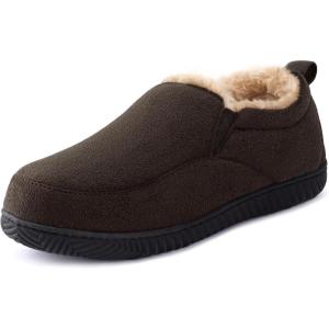imageRockDove Mens ClosedBack Memory Foam Slippers with Plush Lining Faux Suede NonSlip SoleMocha