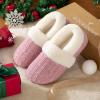 imageRockDove Womens Cozyweave Chenille Slipper with Faux Fur Collar Sherpa Fleece Lining Soft Cushioned Footbed and Non Slip Rubber SolePink