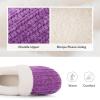 imageRockDove Womens Cozyweave Chenille Slipper with Faux Fur Collar Sherpa Fleece Lining Soft Cushioned Footbed and Non Slip Rubber SolePurple