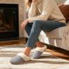 imageRockDove Womens Plushloom Warm Chenille Knit Cute House Slipper with Sherpa Fleece Lining Memory Foam Cushion and Non Slip SoleCool Grey
