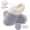 imageRockDove Womens Plushloom Warm Chenille Knit Cute House Slipper with Sherpa Fleece Lining Memory Foam Cushion and Non Slip SoleCool Grey