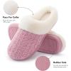 imageRockDove Womens Plushloom Warm Chenille Knit Cute House Slipper with Sherpa Fleece Lining Memory Foam Cushion and Non Slip SolePink