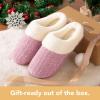 imageRockDove Womens Plushloom Warm Chenille Knit Cute House Slipper with Sherpa Fleece Lining Memory Foam Cushion and Non Slip SolePink