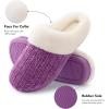 imageRockDove Womens Plushloom Warm Chenille Knit Cute House Slipper with Sherpa Fleece Lining Memory Foam Cushion and Non Slip SolePurple