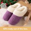 imageRockDove Womens Plushloom Warm Chenille Knit Cute House Slipper with Sherpa Fleece Lining Memory Foam Cushion and Non Slip SolePurple