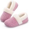 imageRockDove Womens Cozyweave Chenille Slipper with Faux Fur Collar Sherpa Fleece Lining Soft Cushioned Footbed and Non Slip Rubber SolePink