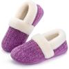 imageRockDove Womens Cozyweave Chenille Slipper with Faux Fur Collar Sherpa Fleece Lining Soft Cushioned Footbed and Non Slip Rubber SolePurple