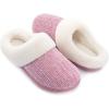 imageRockDove Womens Plushloom Warm Chenille Knit Cute House Slipper with Sherpa Fleece Lining Memory Foam Cushion and Non Slip SolePink