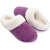 imageRockDove Womens Plushloom Warm Chenille Knit Cute House Slipper with Sherpa Fleece Lining Memory Foam Cushion and Non Slip SolePurple