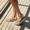 image:imageRockDove Womens Seabreeze Printed Beach Flip Flops Lightweight Summer Thong Sandal for Pool Vacation and Everyday WearMonstera Green
