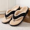 image:imageRockDove Womens Snugga Faux Fur Flip Flop with Memory Foam Cushioning AllDay Comfort Support Indoor Outdoor Slide SandalBlack