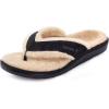 image:imageRockDove Womens Snugga Faux Fur Flip Flop with Memory Foam Cushioning AllDay Comfort Support Indoor Outdoor Slide SandalBlack